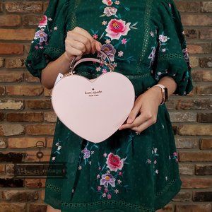 Kate Spade New York Love Shack Heart Purse (Chalk Pink): Handbags